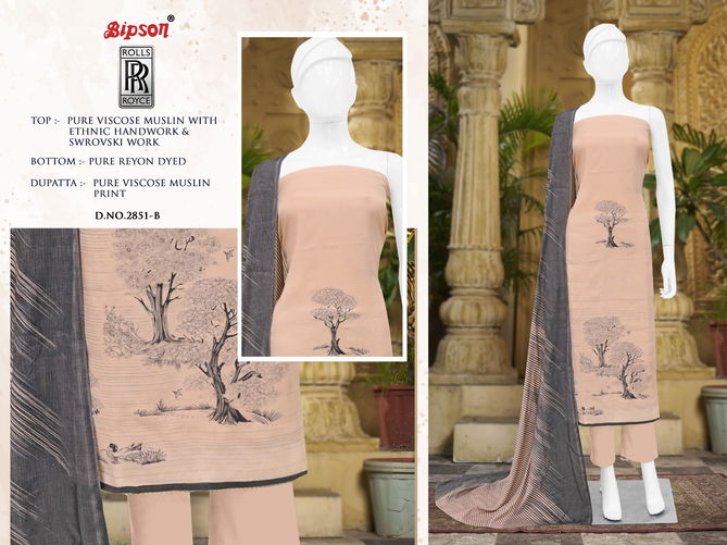 Rolls Royce 2851 By Bipson Viscose Muslin Dress Material Wholesale Price In Surat